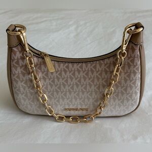 Michael Kors Tan and Gold Chain Shoulder Bag
